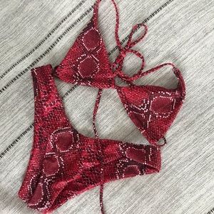 Red Snake Print Bikini